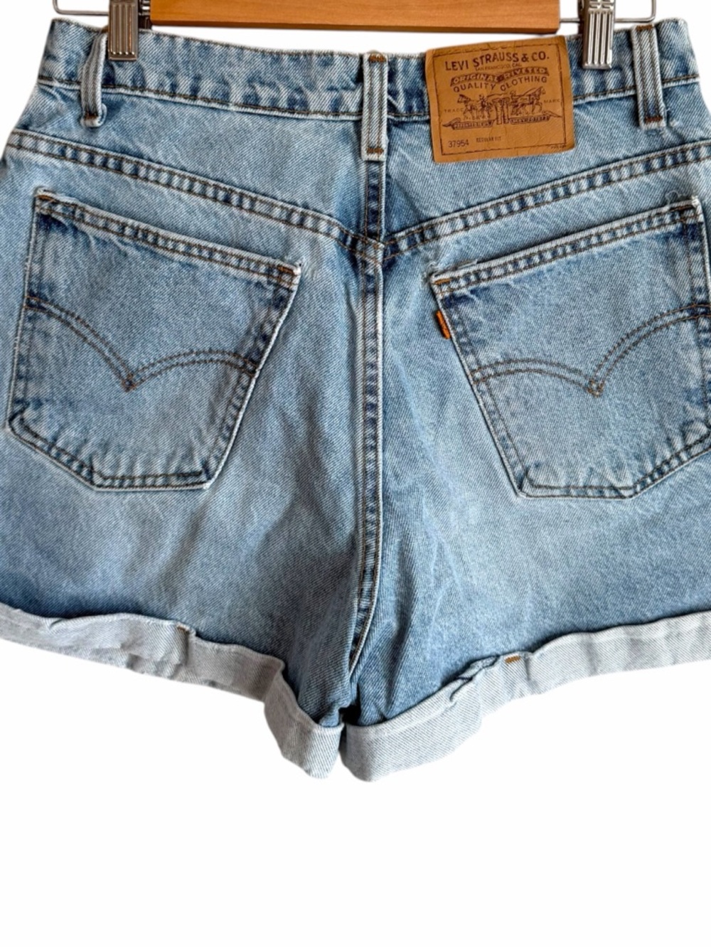 Vintage Womens Levi's Denim Shorts 26 Levis 954 Hemmed USA Made 90s Jorts Sz 13 - Picture 3 of 10